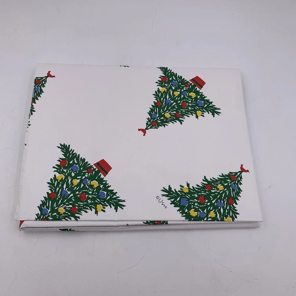 NWT VTG Vera Neumann Tablecloth 60X85 Rectangle Christmas Vinyl NEW DEADSTOCK